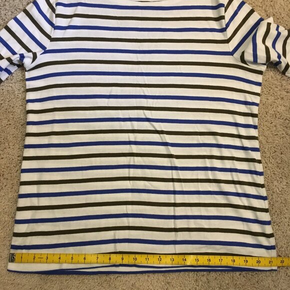 Talbots Cotton Modal Stripes & Lace Tie Up Top - Picture 12 of 14